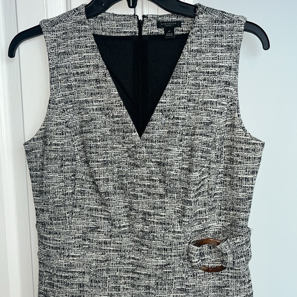 Ann Taylor Plaid Tweed Belted Wrap Dress Size 4P - Picture 4 of 11